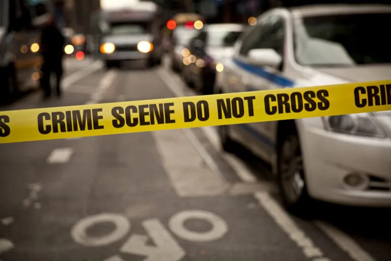Crime scene and the yellow tape